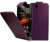 Sony Xperia Z Leather Flip Case - Purple (OEM)